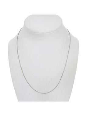 Vintage Italy Sterling Silver 925 0.9mm Fine Box Chain Necklace 18"